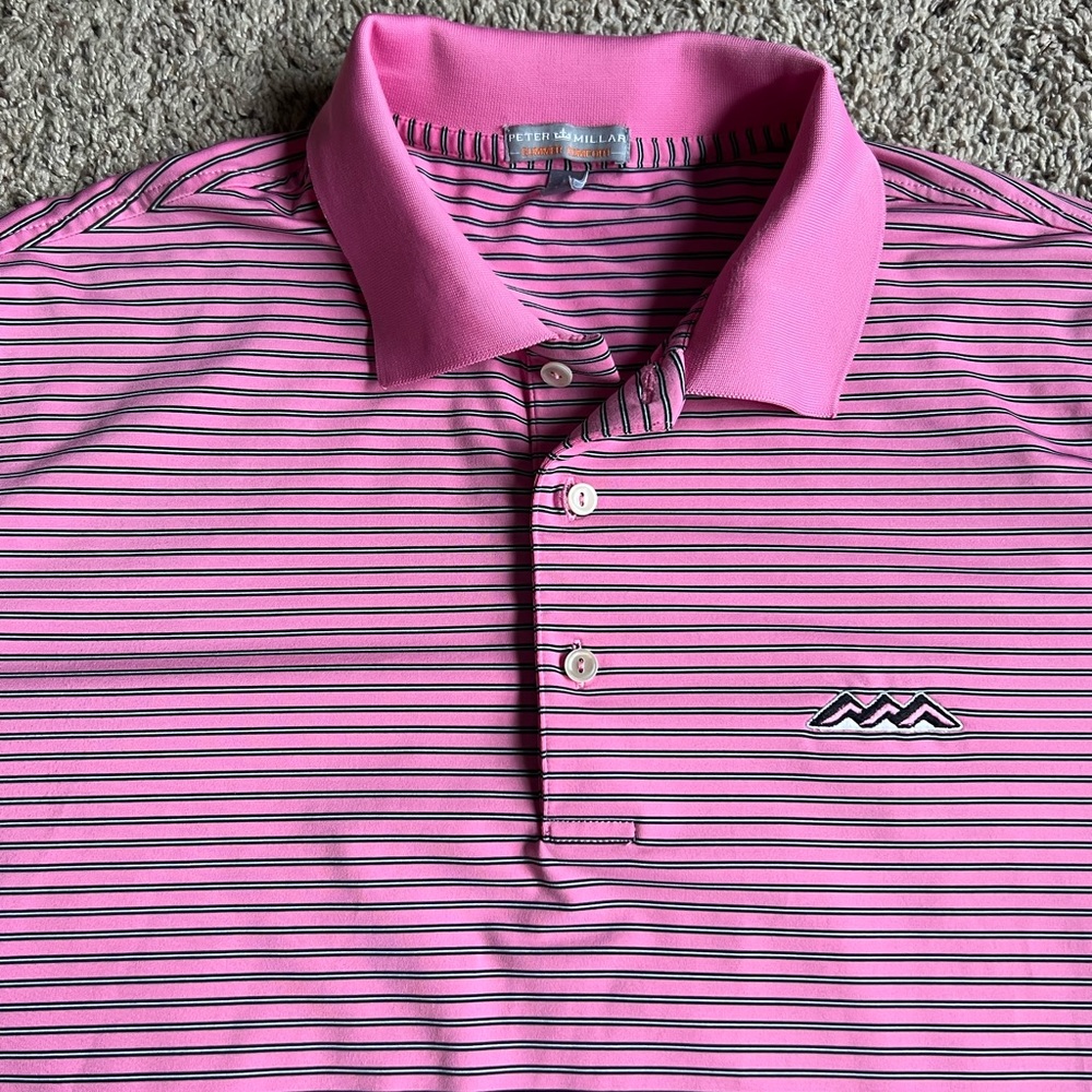 Peter Millar Golf Polo Shirt L Desert Mountain Club Arizona Summer Comfort